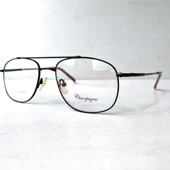 KOBE Twist Titanium Low Profile Black Vintage Metal Aviator Eyeglasses - Picture 2 of 13